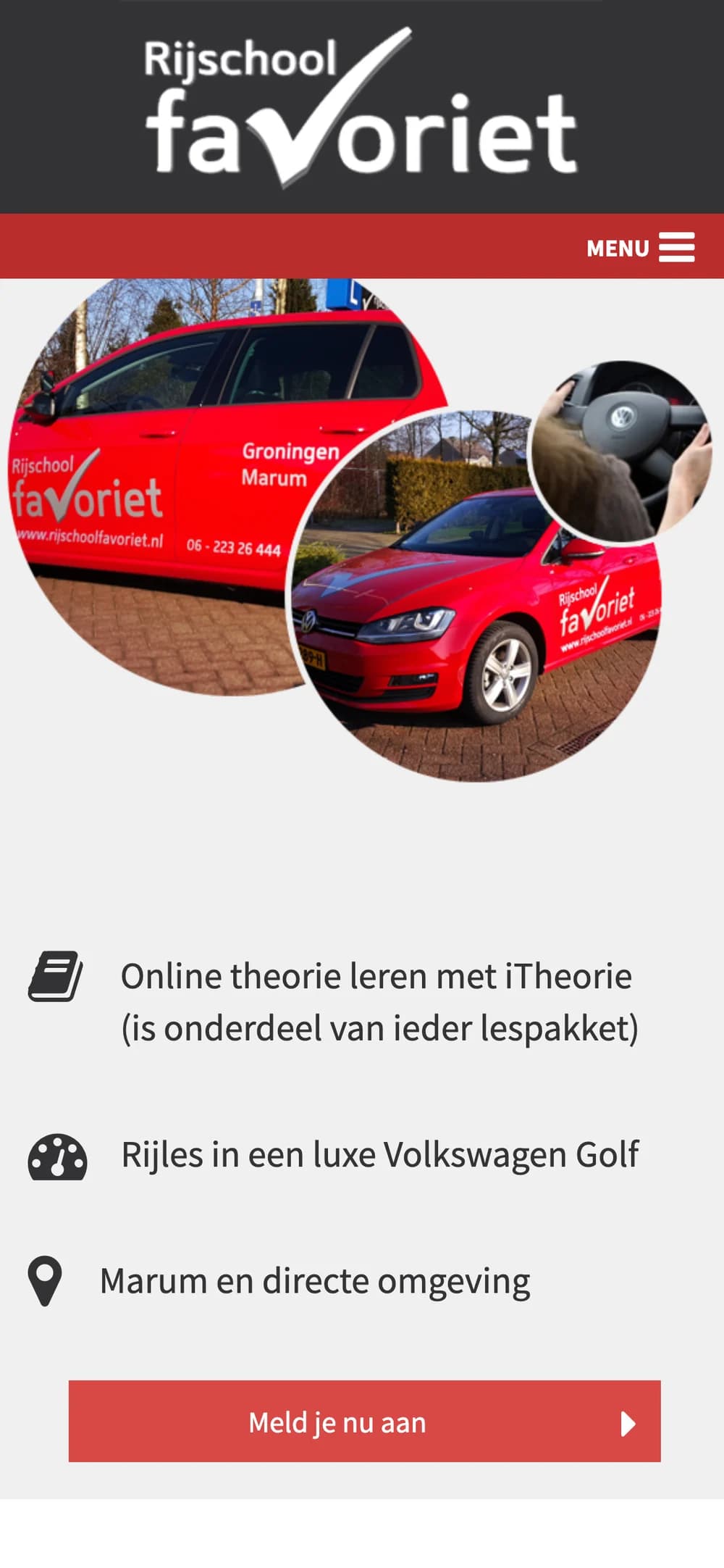 Rijschool Favoriet on a phone