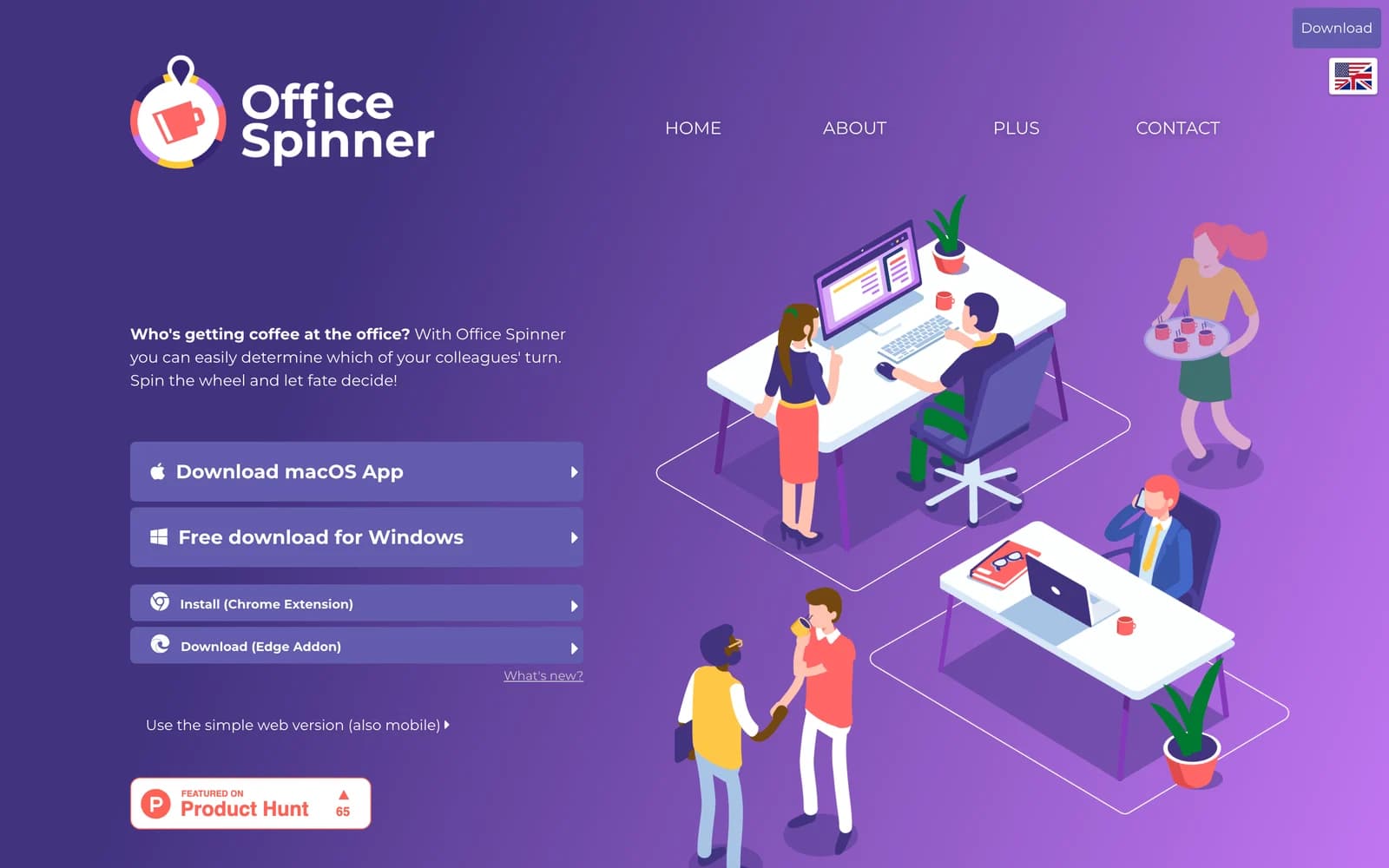 Front page of Office Spinner