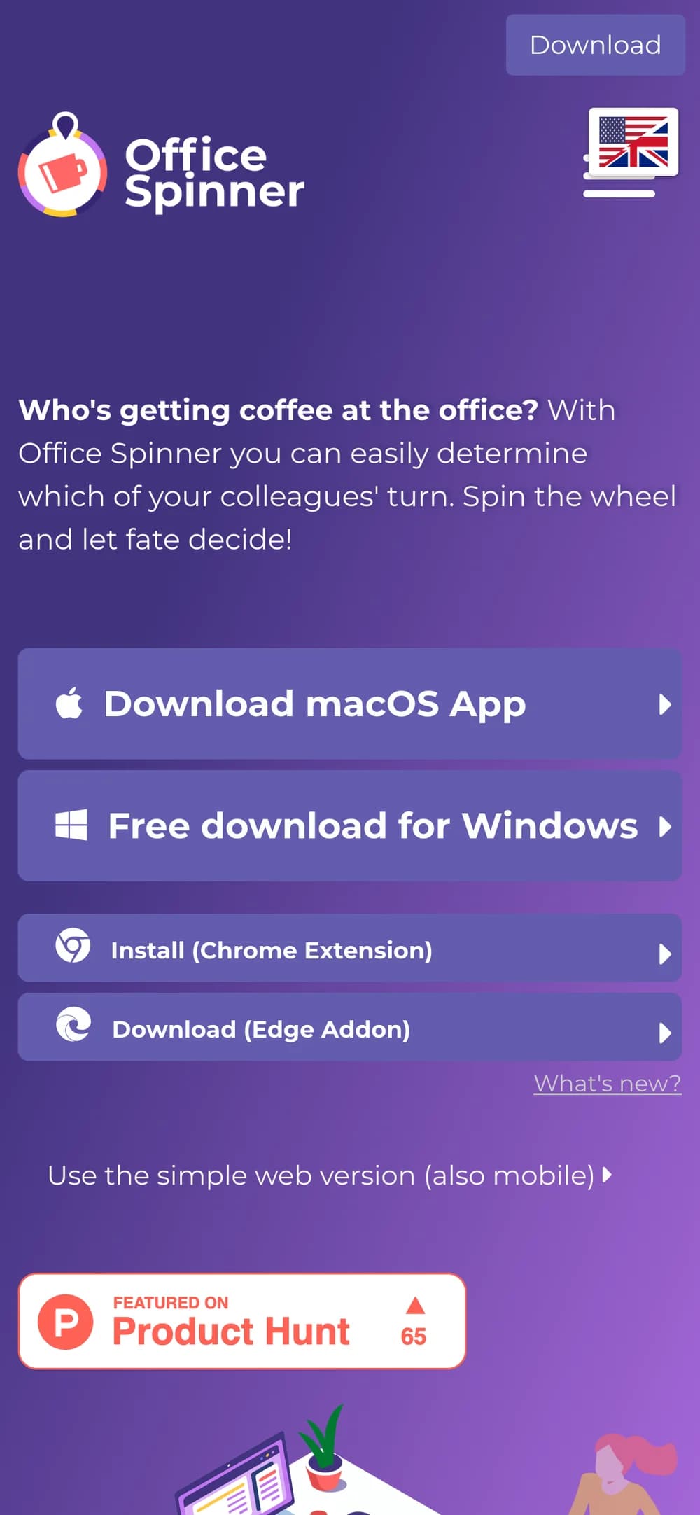 Front page on a phone