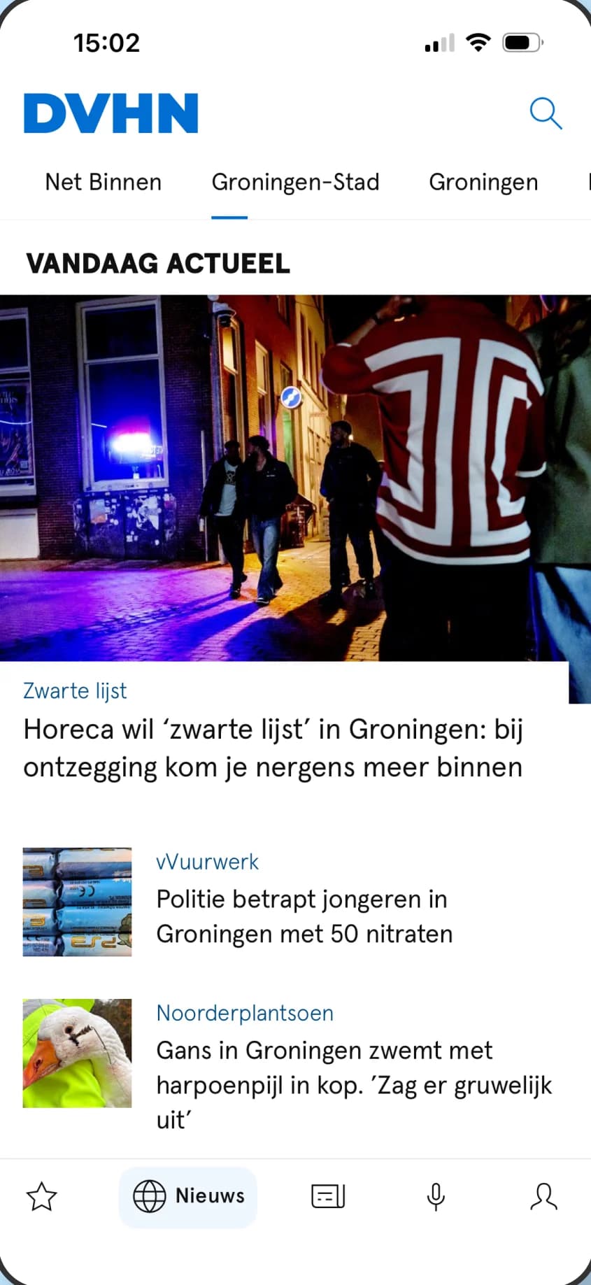 News per municipality, with Groningen-Stad open