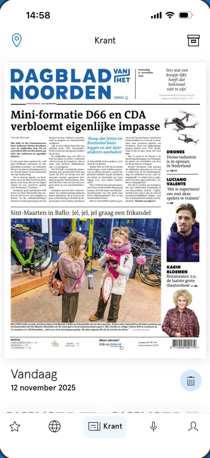 The digital newspaper of the day