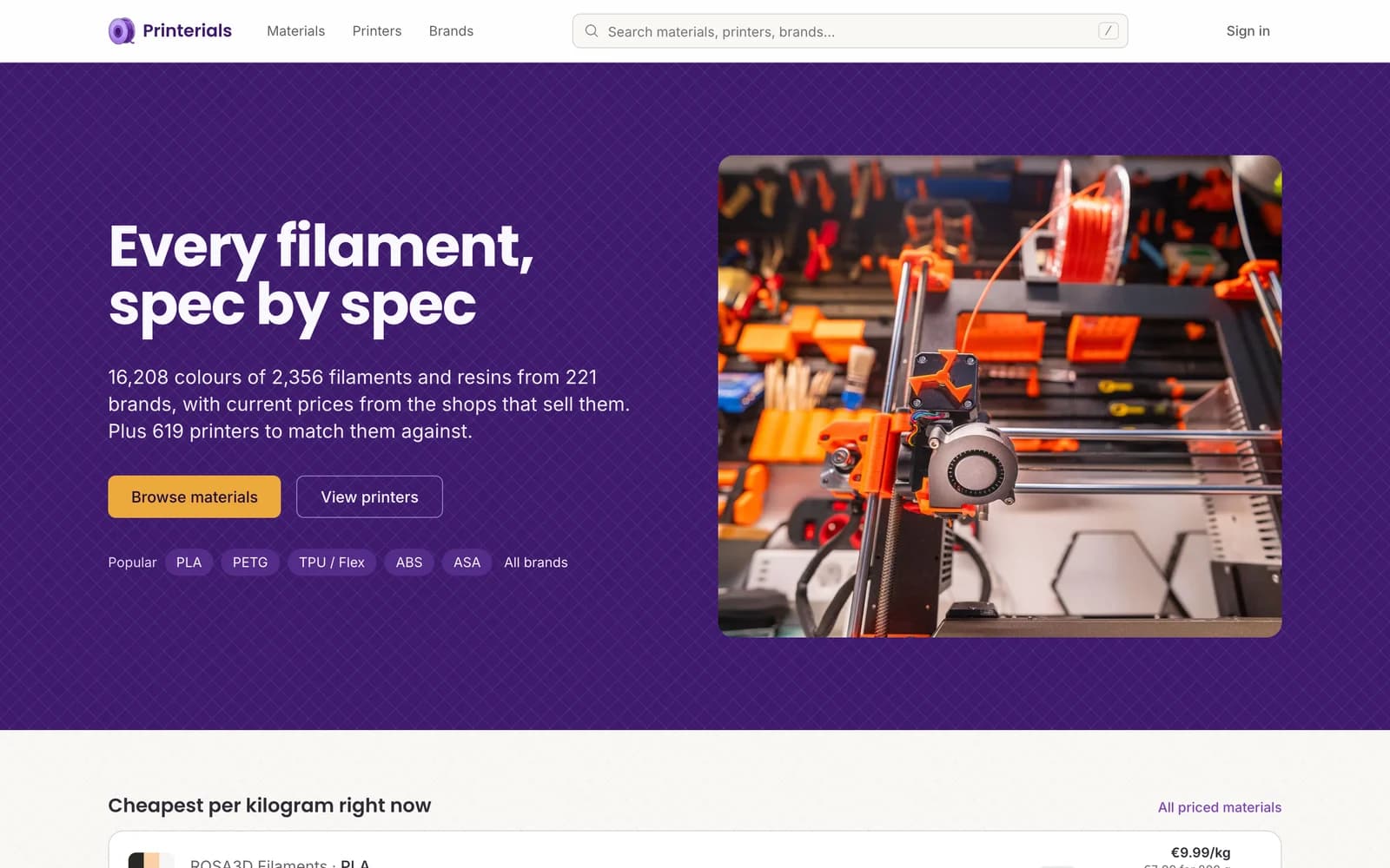 Front page of the catalogue