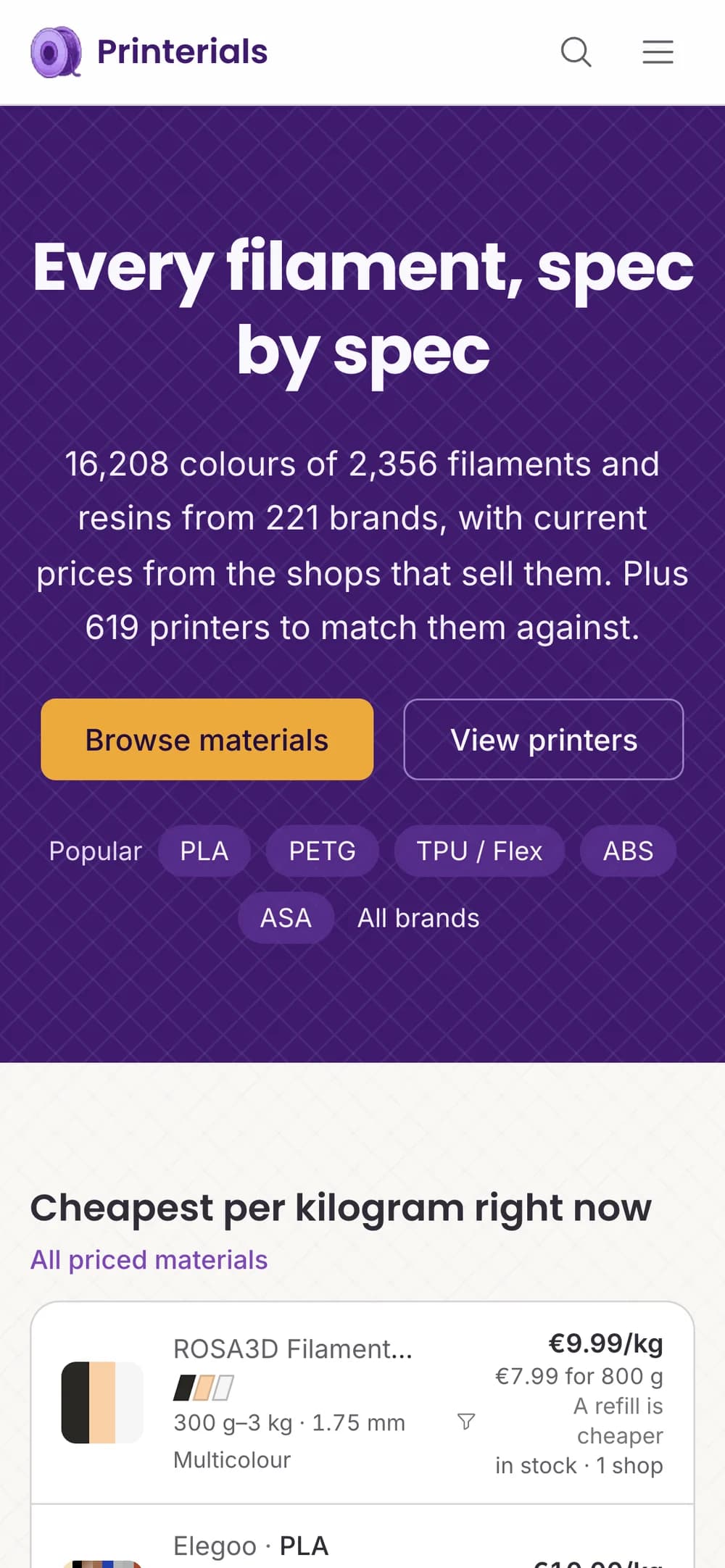 Front page on a phone
