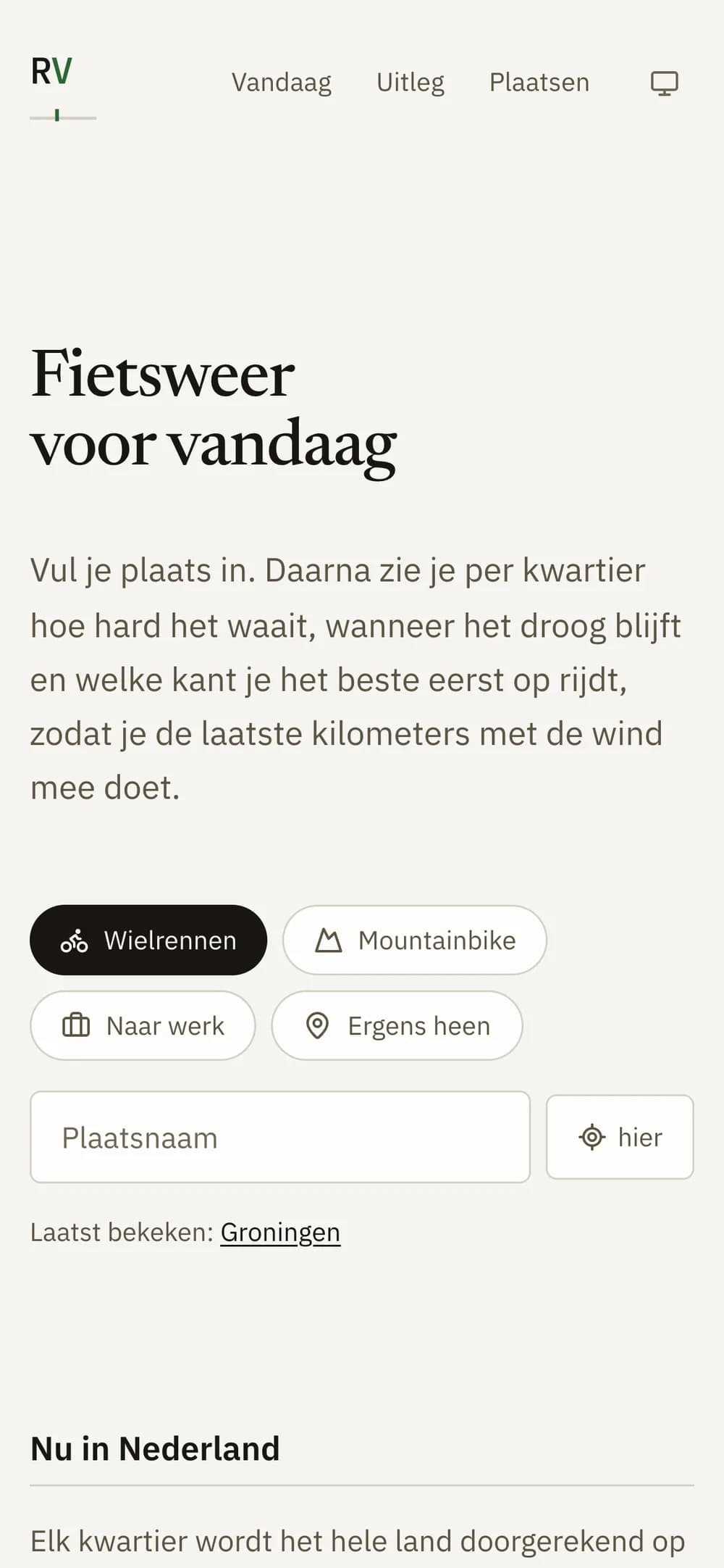 Front page on a phone